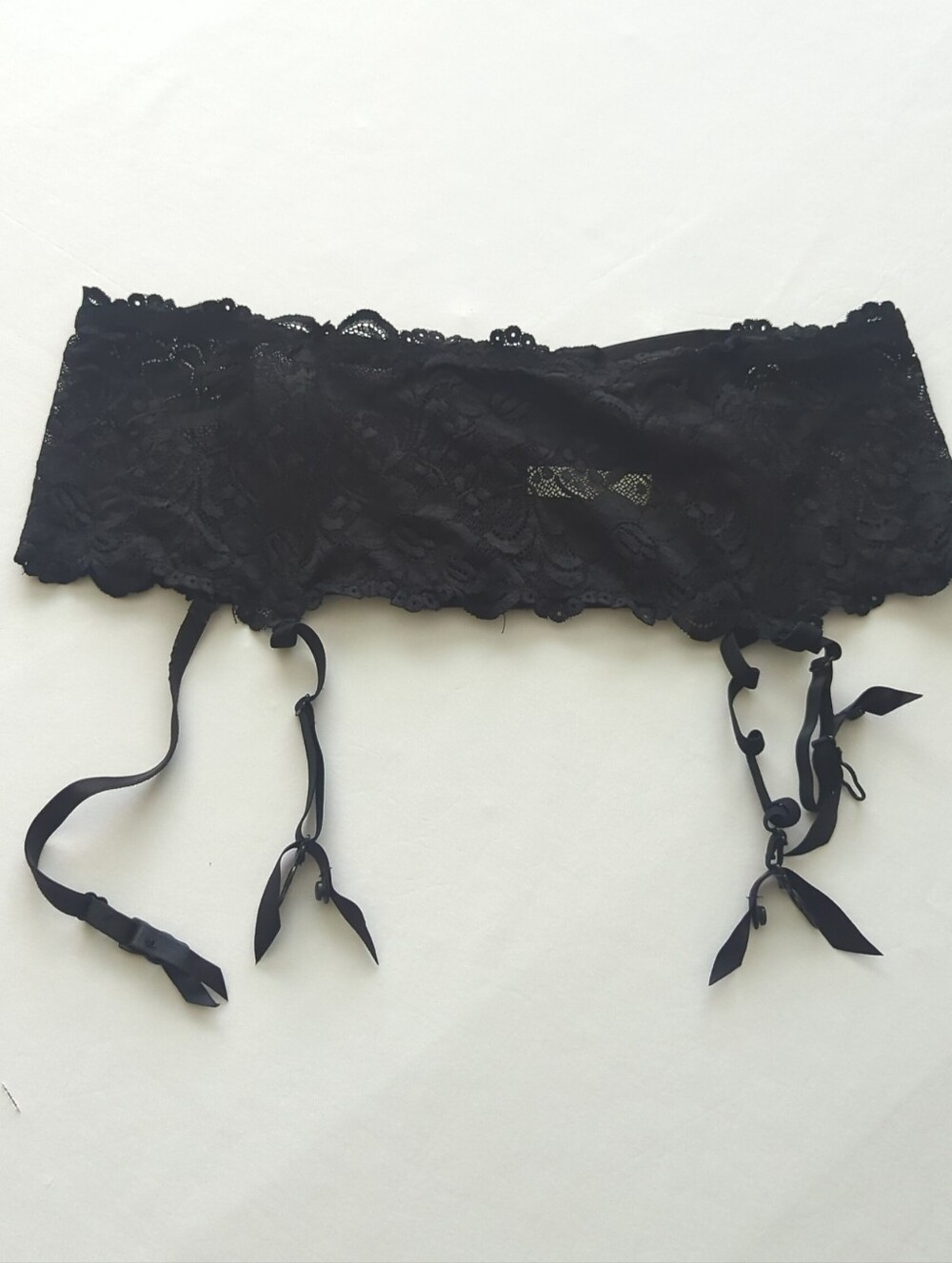 Cacique Black Lacey Adjustable Garter Belt Size 18/20